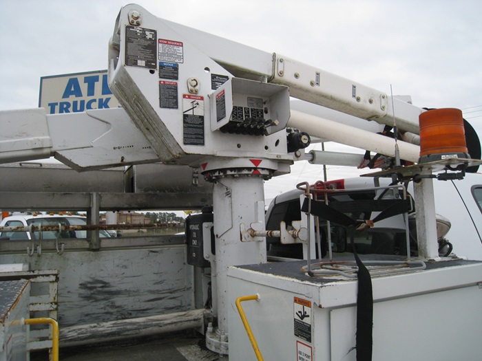 Bucket truck hydraulic controls.