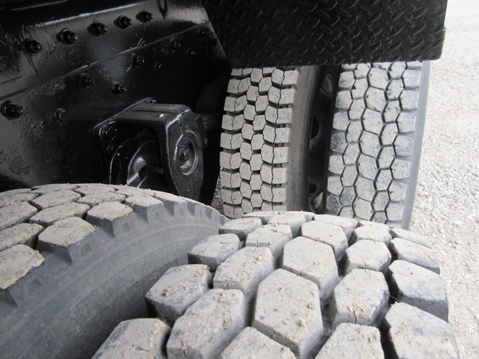 Tires on bucket truck.