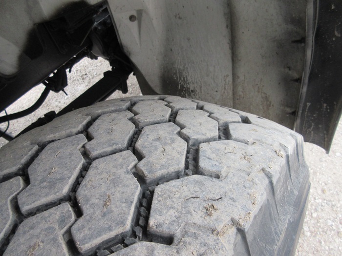 Bucket truck tire tread.