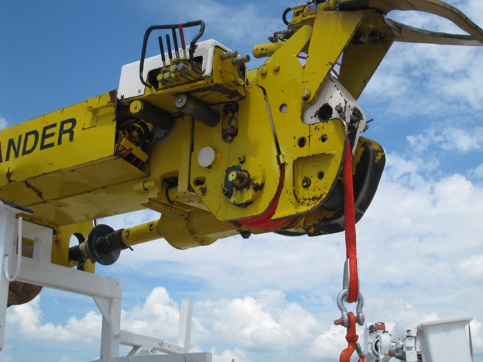 Dual controls on Digger Derrick Truck.