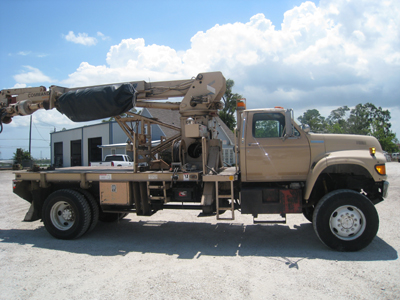 Digger truck with dual controls.