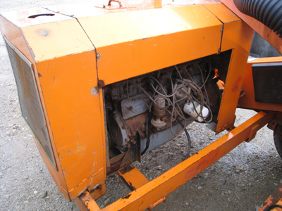 Gas powered wood chipper.