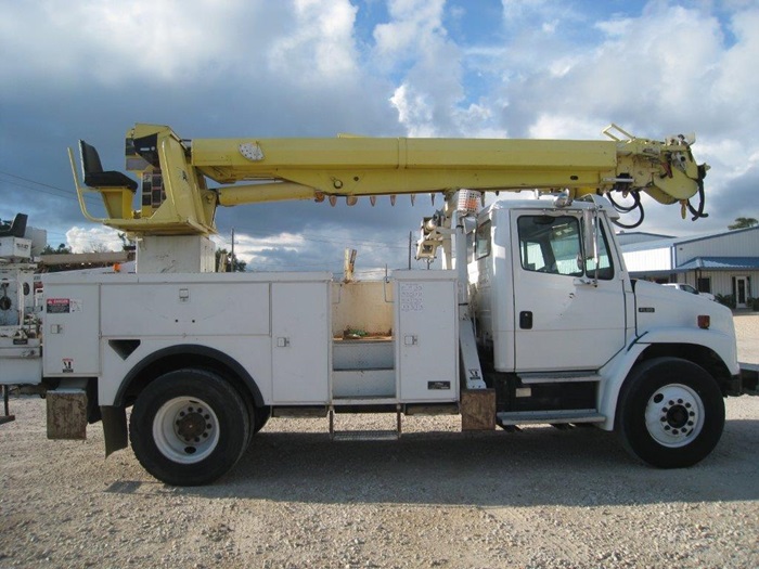 Curbside entrance on digger truck.